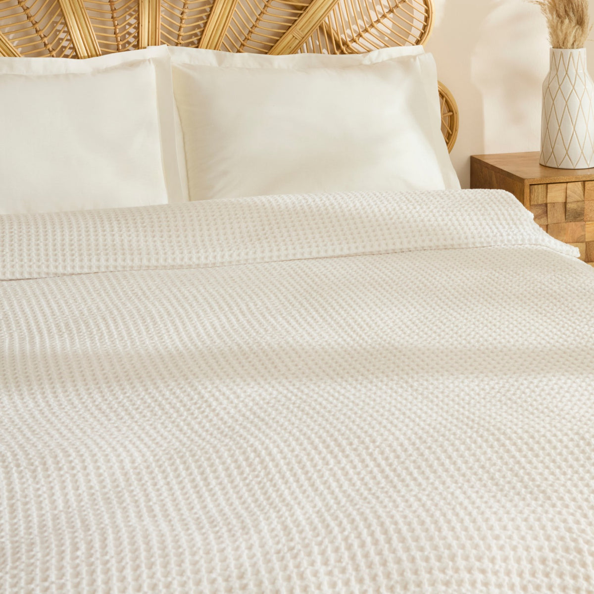 Karaca Home Mady Waffle Double Single Quilt White - MALLTURK