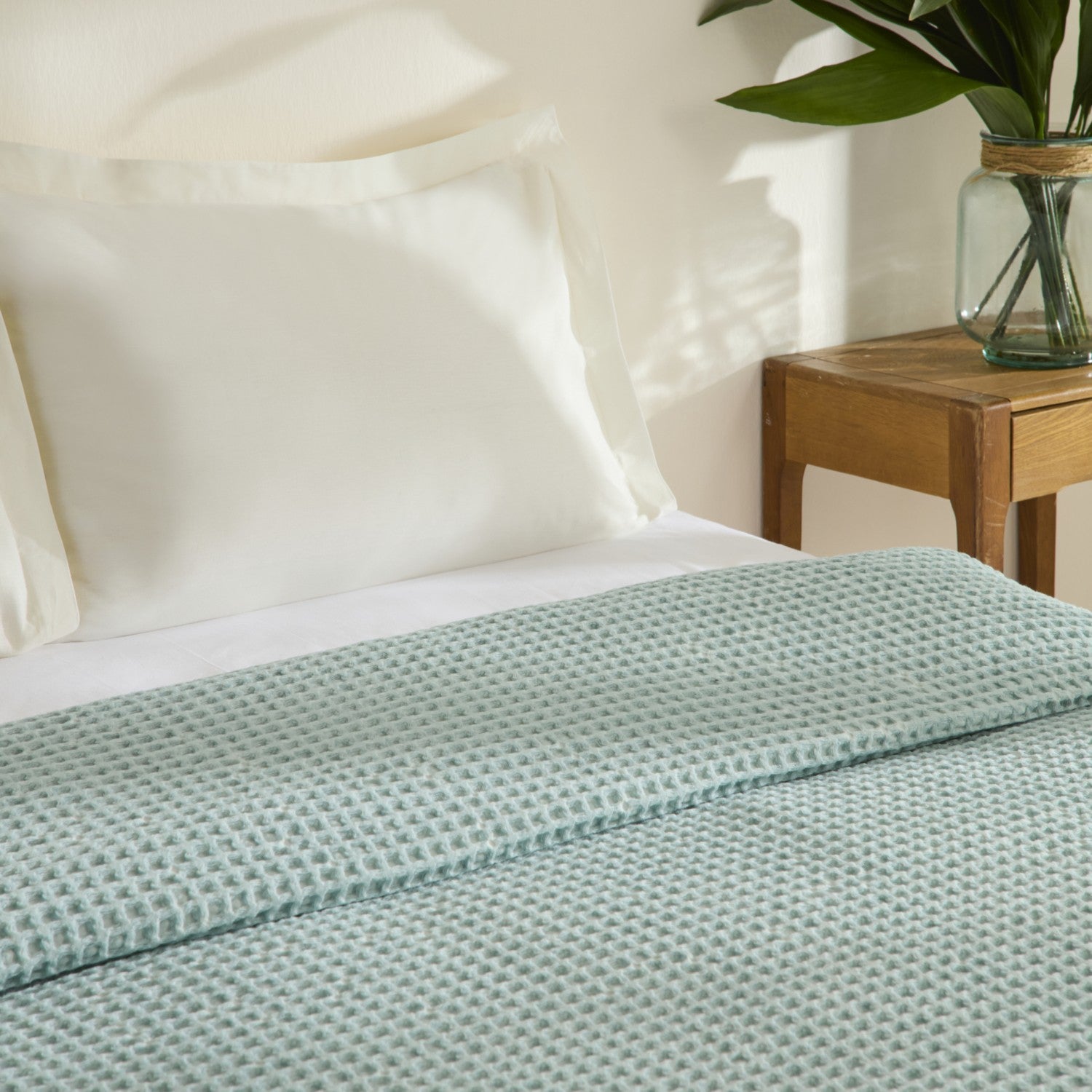 Karaca Home Mady Waffle Double Single Quilted Blanket Blue - MALLTURK