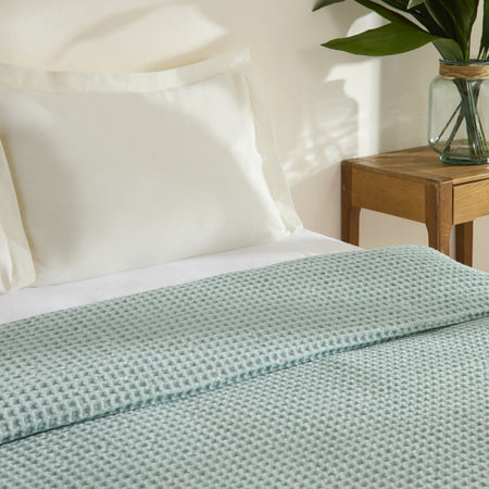 Karaca Home Mady Waffle Double Single Quilted Blanket Blue - MALLTURK