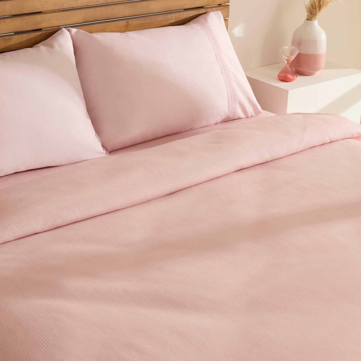 Karaca Home Maisy Bamboo Double Bed Quilt Set Powder Pink - MALLTURK
