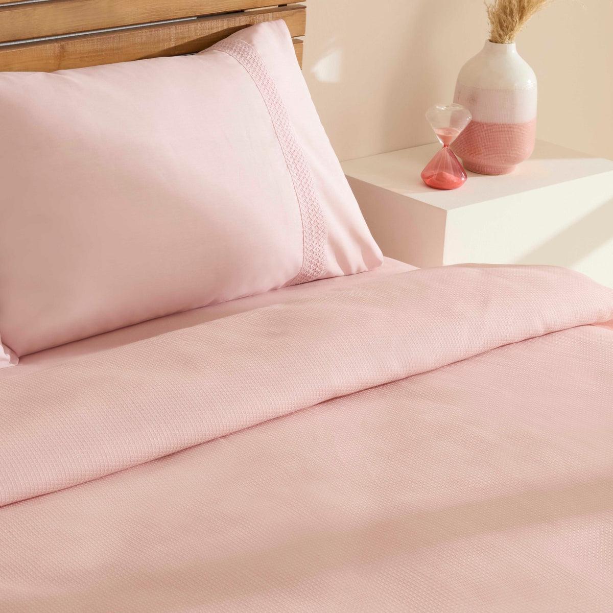 Karaca Home Maisy Bamboo Double Bed Quilt Set Powder Pink - MALLTURK