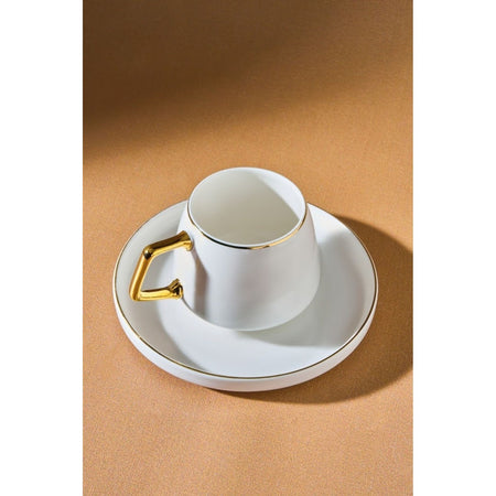 Karaca Saturn Gold Porcelain Turkish Coffee Cup Set for 2, 100 ml - MALLTURK