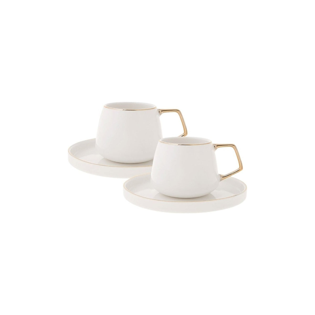 Karaca Saturn Gold Porcelain Turkish Coffee Cup Set for 2, 100 ml - MALLTURK