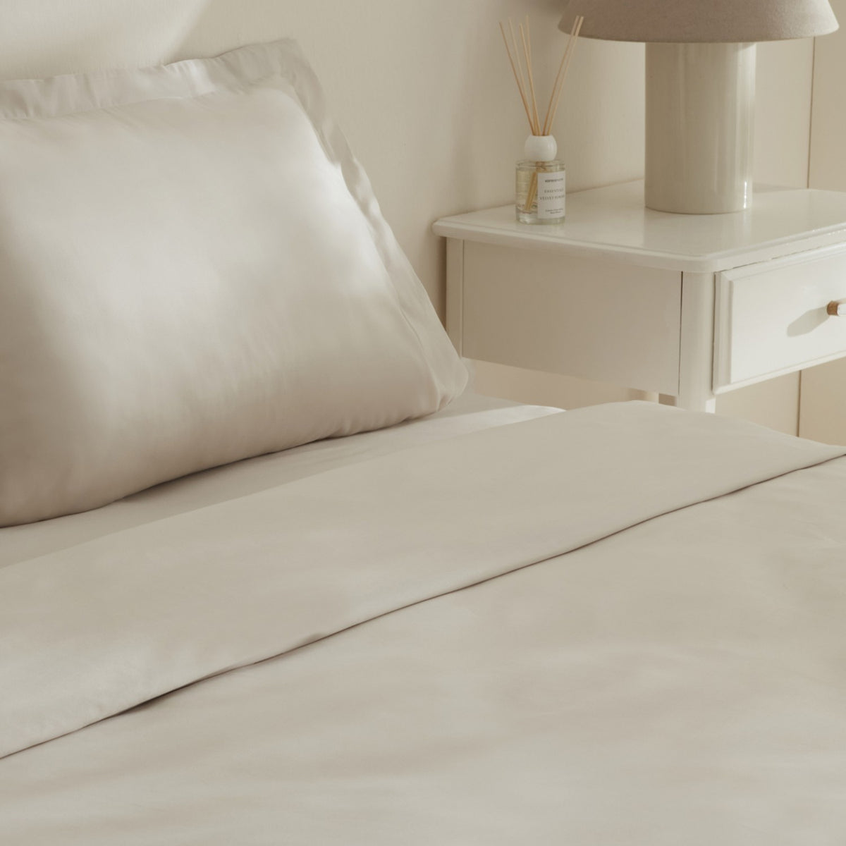 Karaca Home Jemma 120 Thread Count %100 Cotton Sateen Double Duvet Cover Set Beige - MALLTURK