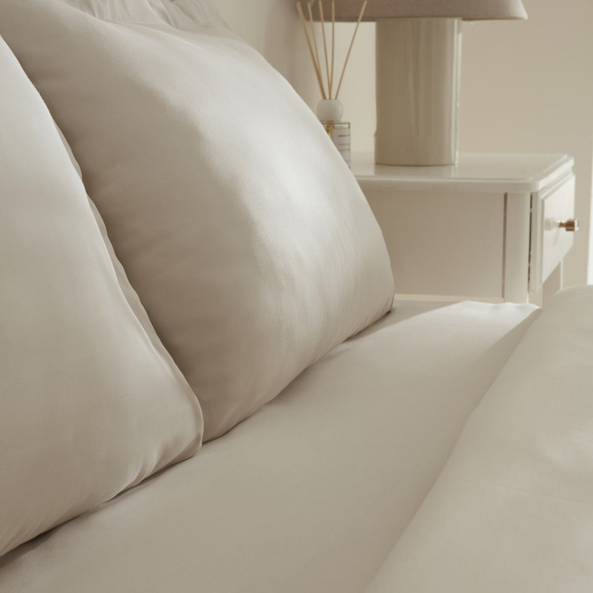 Karaca Home Jemma 120 Thread Count %100 Cotton Sateen Double Duvet Cover Set Beige - MALLTURK