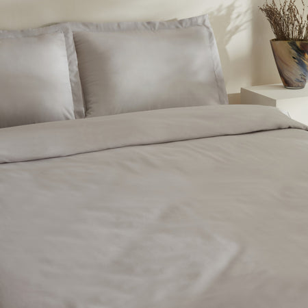 Karaca Home Jemma 120 Thread Count %100 Cotton Sateen Double Duvet Cover Set Gray - MALLTURK