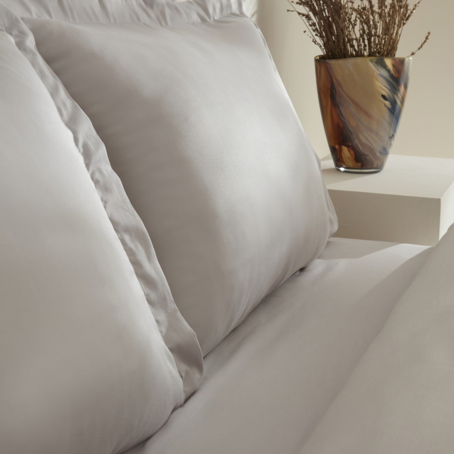 Karaca Home Jemma 120 Thread Count %100 Cotton Sateen Double Duvet Cover Set Gray - MALLTURK