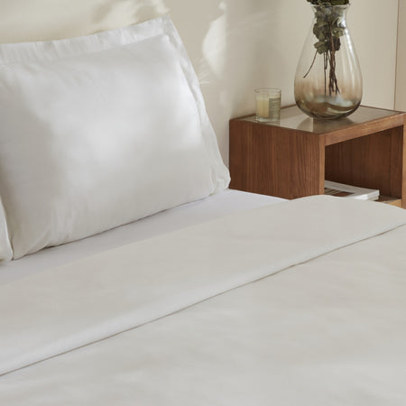Karaca Home Jemma 120 Thread Count %100 Cotton Sateen Double Duvet Cover Set White - MALLTURK