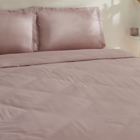 Karaca Home Jemma 120 Thread Count %100 Cotton Sateen Double Duvet Cover Set Powder Pink - MALLTURK