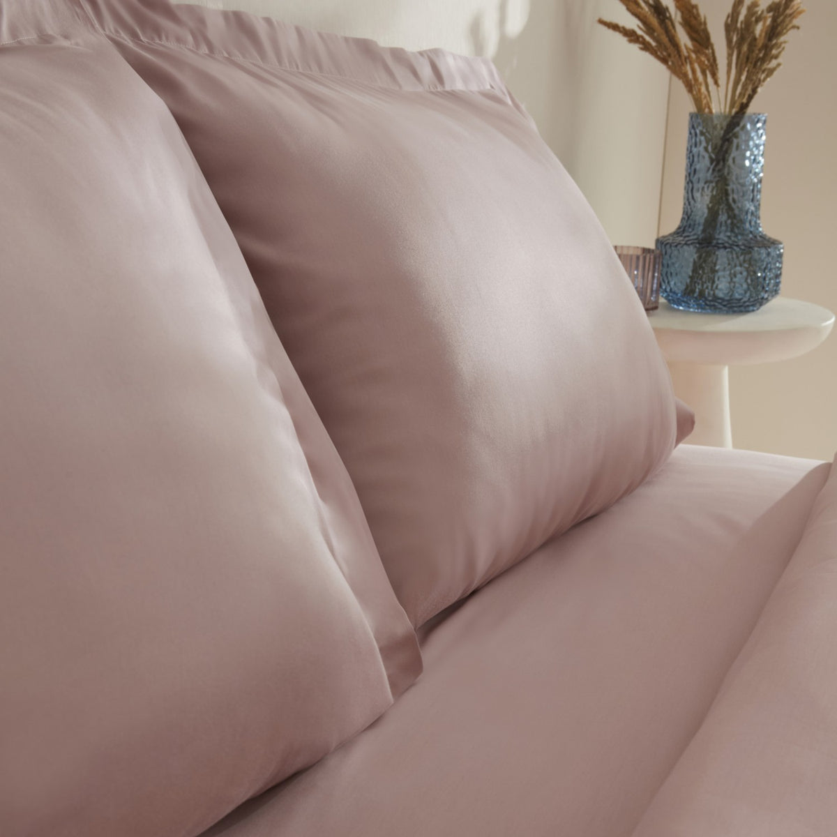 Karaca Home Jemma 120 Thread Count %100 Cotton Sateen Double Duvet Cover Set Powder Pink - MALLTURK