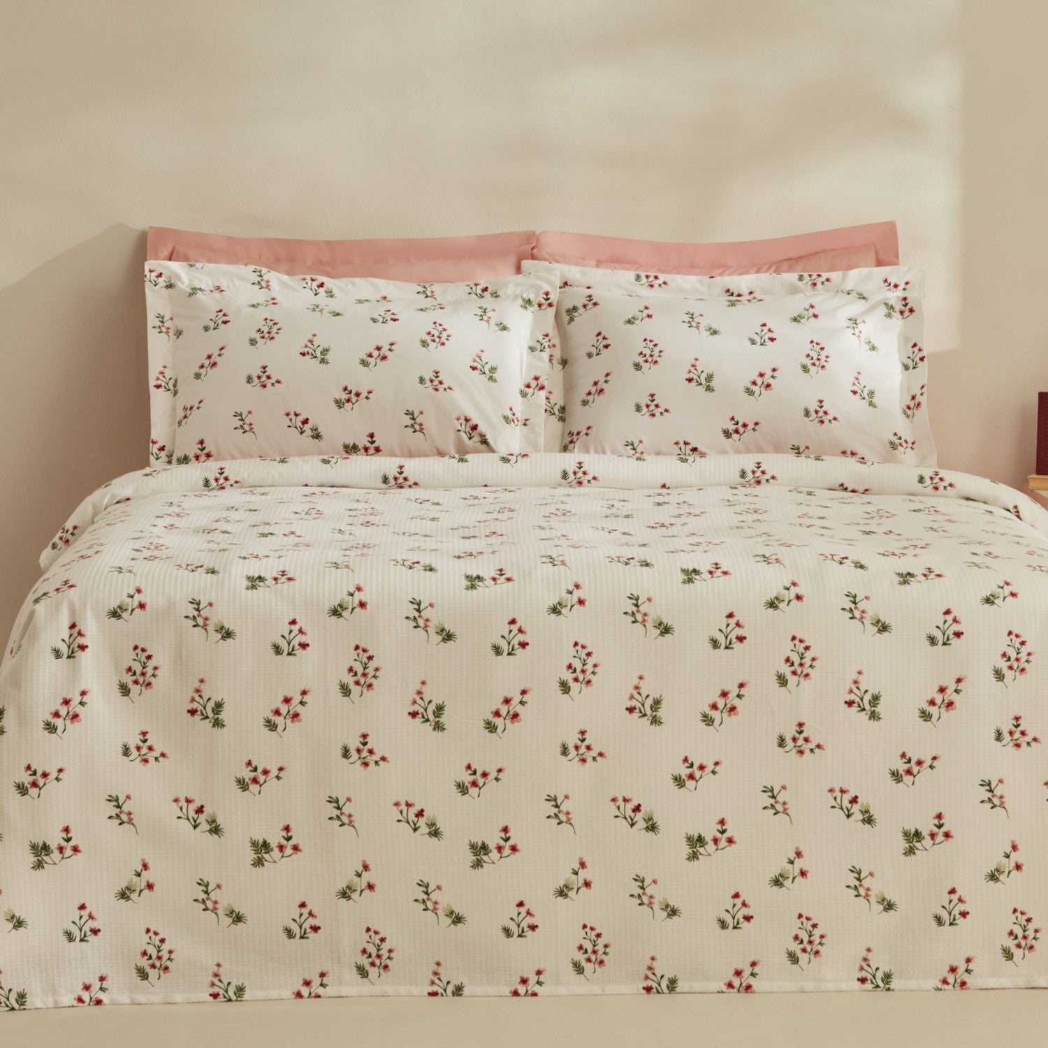 Karaca Home Silvie 100% Cotton Single Pique Set Red - MALLTURK