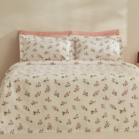 Karaca Home Silvie 100% Cotton Single Pique Set Red - MALLTURK