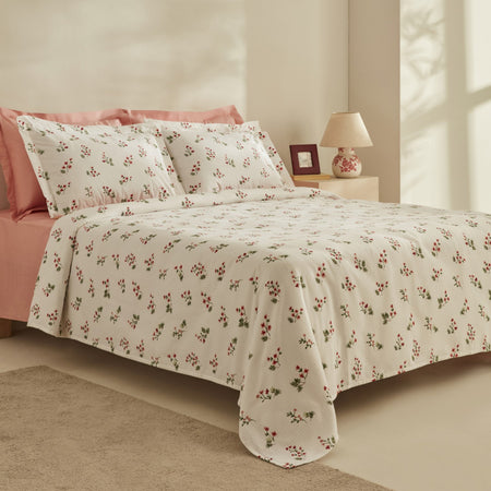 Karaca Home Silvie 100% Cotton Single Pique Set Red - MALLTURK