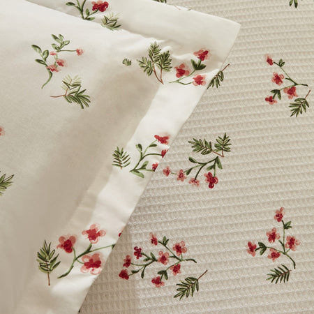 Karaca Home Silvie 100% Cotton Single Pique Set Red - MALLTURK
