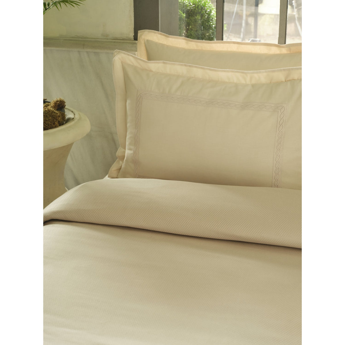 Karaca Home Shanse Nish Set Double Bed Quilted Bedding Set Beige - MALLTURK