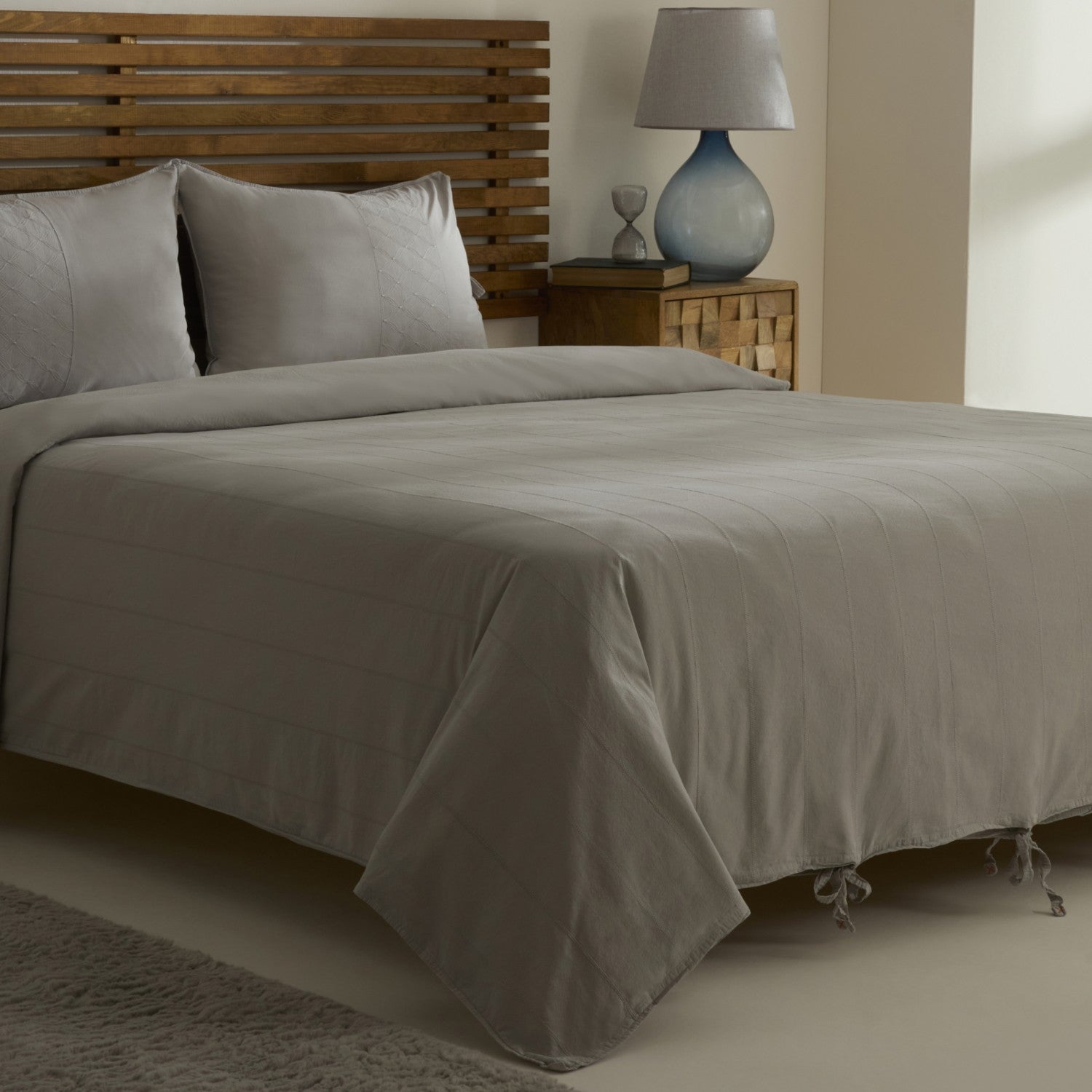 Karaca Home Carmine %100 Cotton Embroidered Double Duvet Cover Set Gray