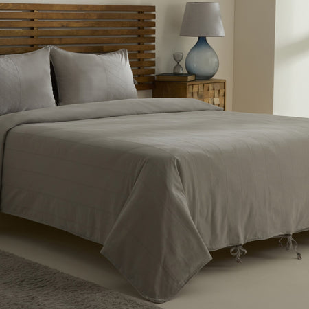 Karaca Home Carmine %100 Cotton Embroidered Double Duvet Cover Set Gray