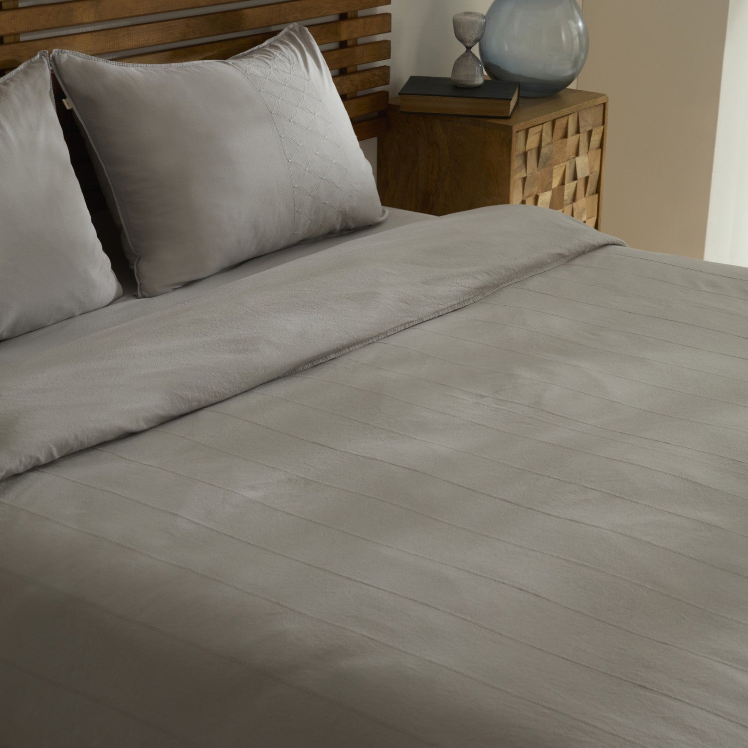 Karaca Home Carmine %100 Cotton Embroidered Double Duvet Cover Set Gray