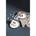 Kütahya Porselen Bone Desire Prosperity Symbol 4-Piece Turkish Coffee Cup Set for 2