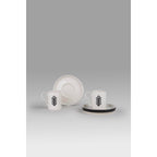 Kütahya Porselen Bone Desire Prosperity Symbol 4-Piece Turkish Coffee Cup Set for 2