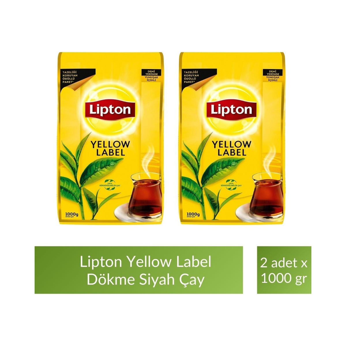Lipton Yellow Label loose leaf black tea 1000 g x 2 natural leaf tea Aromasiyla smooth taste - MALLTURK
