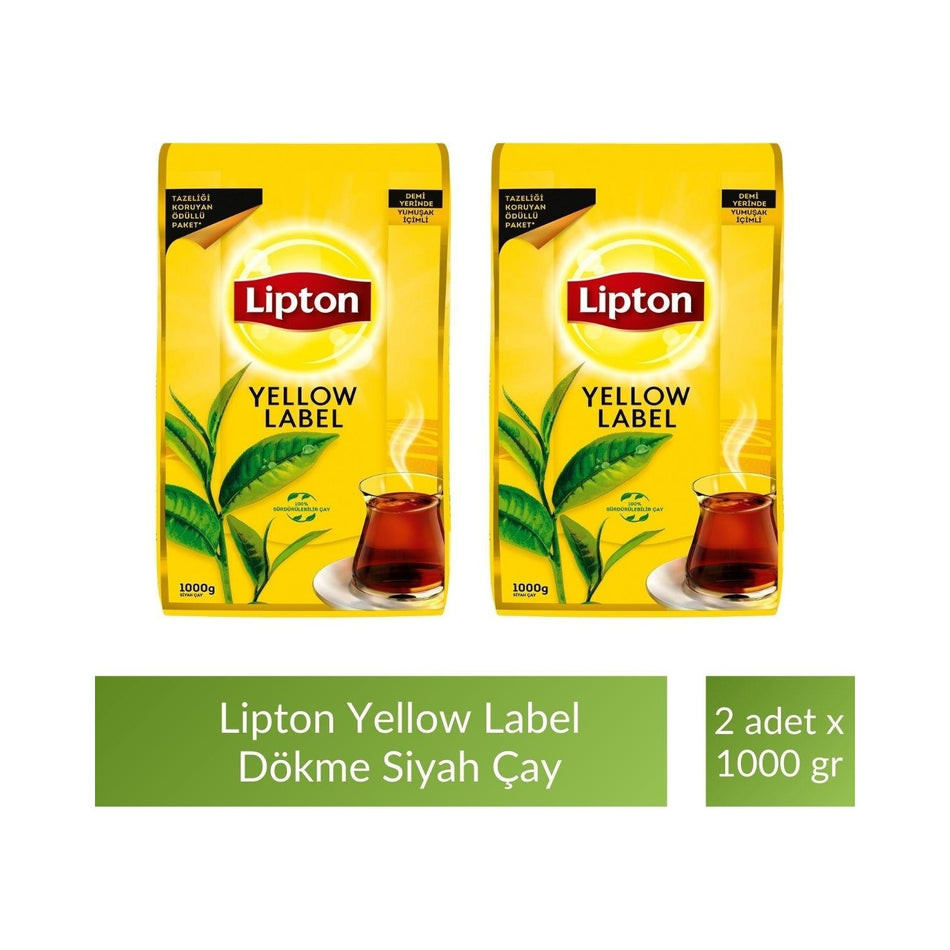 Lipton Yellow Label loose leaf black tea 1000 g x 2 natural leaf tea Aromasiyla smooth taste