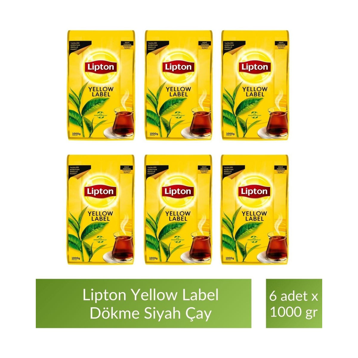 Lipton Yellow Label loose leaf black tea 1000 g x 6 pieces natural leaf tea Aromasiyla Yuksek Kalite - MALLTURK