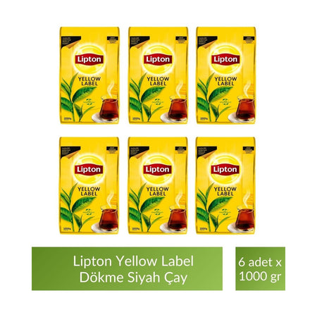 Lipton Yellow Label loose leaf black tea 1000 g x 6 pieces natural leaf tea Aromasiyla Yuksek Kalite - MALLTURK