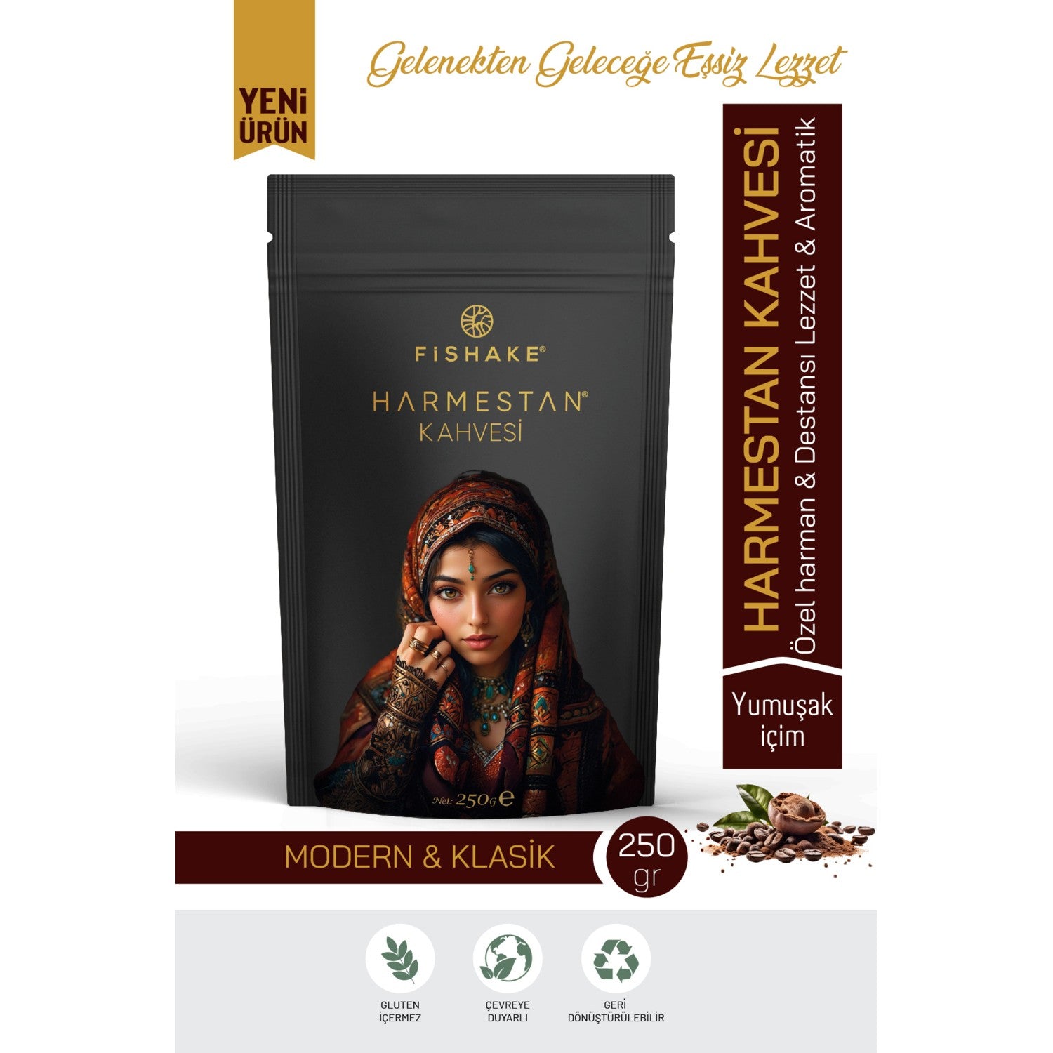 FiShakeHarmestan Coffee - Dibek, menengic, Ottoman and Chocolate Waltz - Unique Special Blend 250 gr - MALLTURK