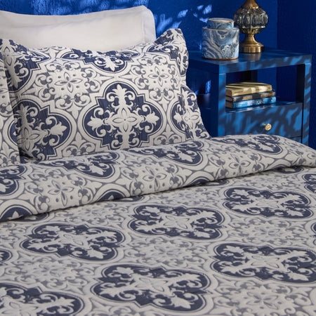 Karaca Home Bluva Double Bedspread Set, Blue - MALLTURK