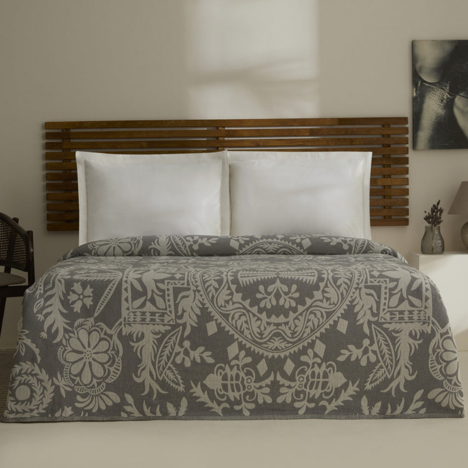 Karaca Home Avery Muslin Double Single Quilt Grey - MALLTURK