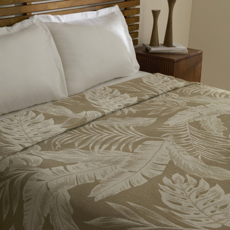 Karaca Home Leafy Sea Muslin Double Single Quilt Khaki - MALLTURK