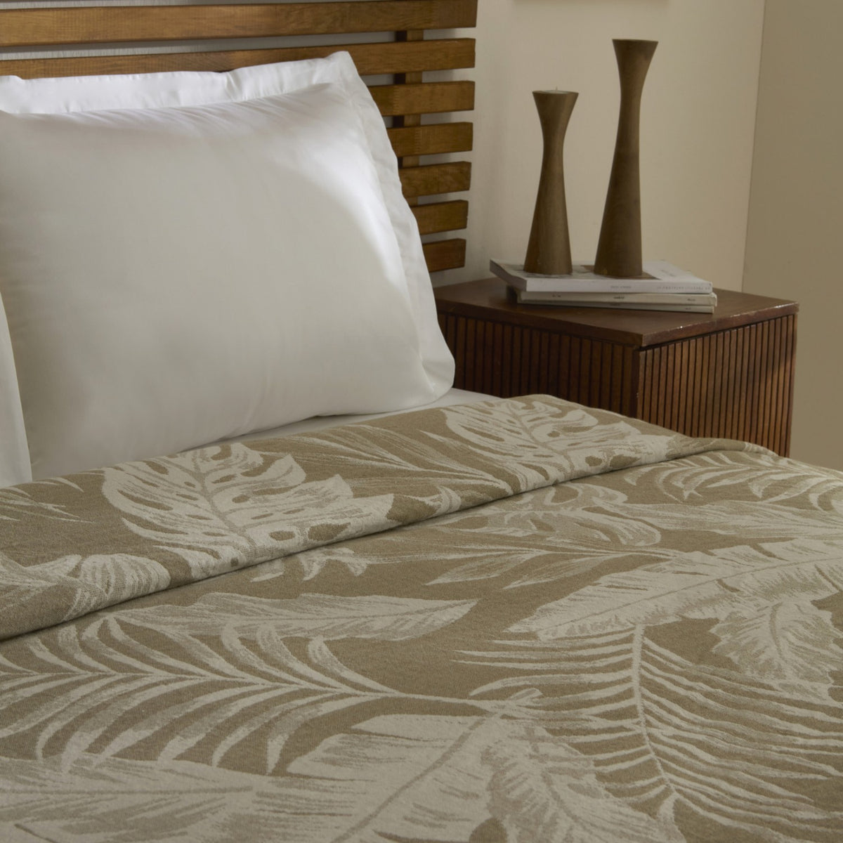 Karaca Home Leafy Sea Muslin Double Single Quilt Khaki - MALLTURK