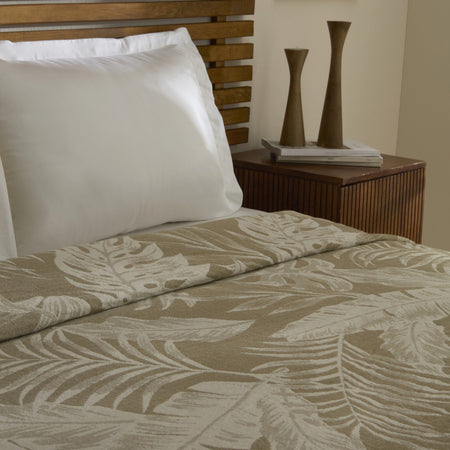 Karaca Home Leafy Sea Muslin Double Single Quilt Khaki - MALLTURK