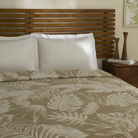 Karaca Home Leafy Sea Muslin Double Single Quilt Khaki - MALLTURK
