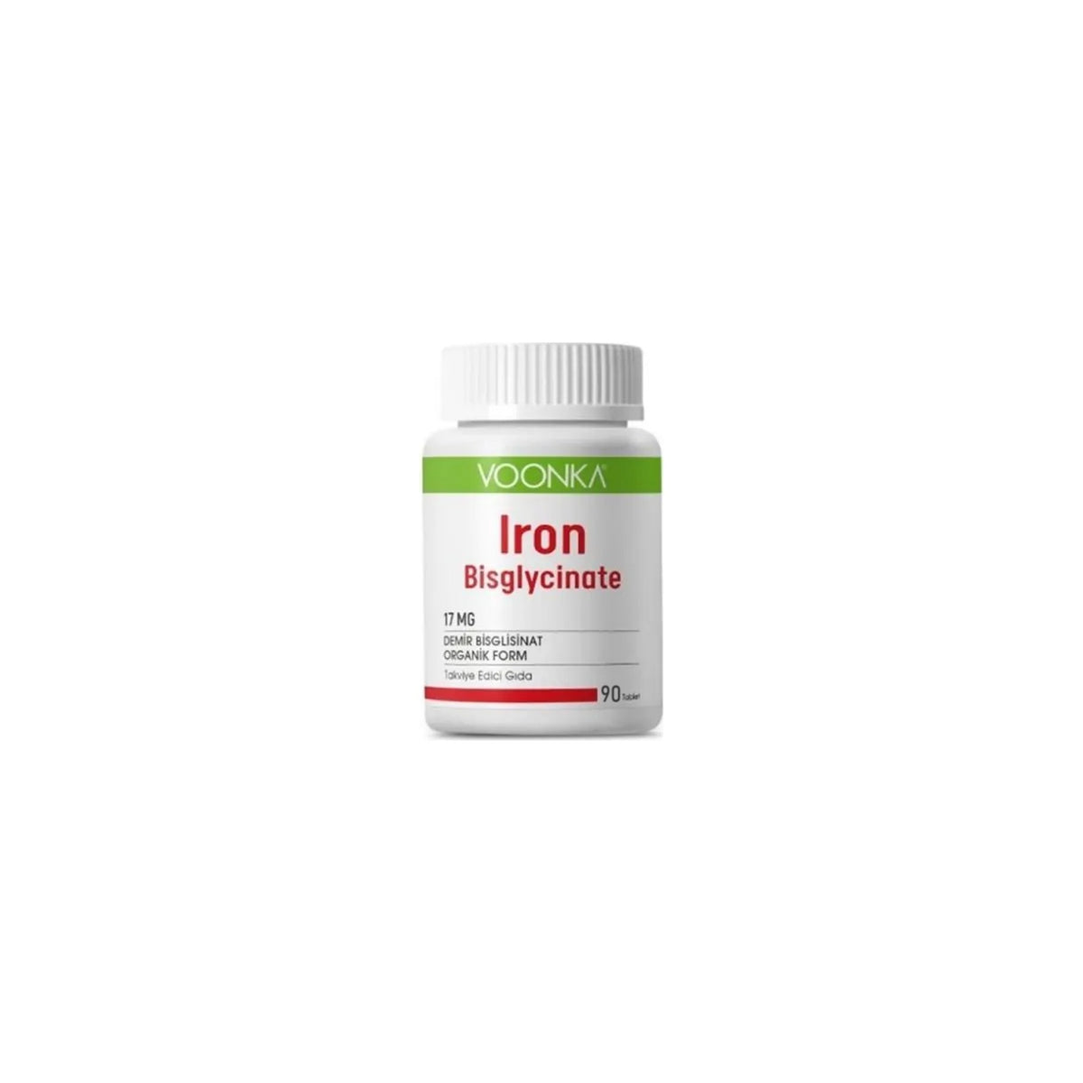 Voonka Iron Bisglycinate 90 Tablets Organic Formula Iron - MALLTURK