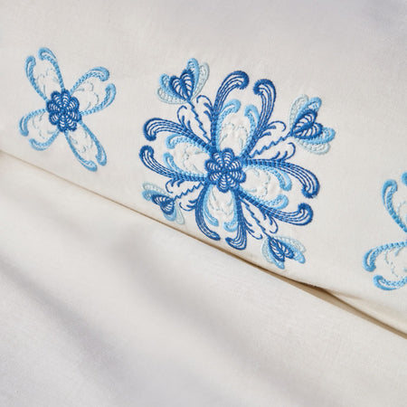 Karaca Home Clarissa Embroidered Embroidered %100 Cotton Double Duvet Cover Set White - MALLTURK