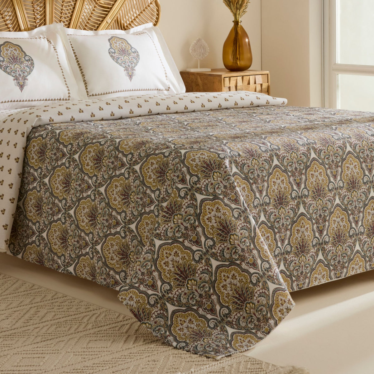 Karaca Home Cherly 100% Cotton Single Pique Set Mustard - MALLTURK