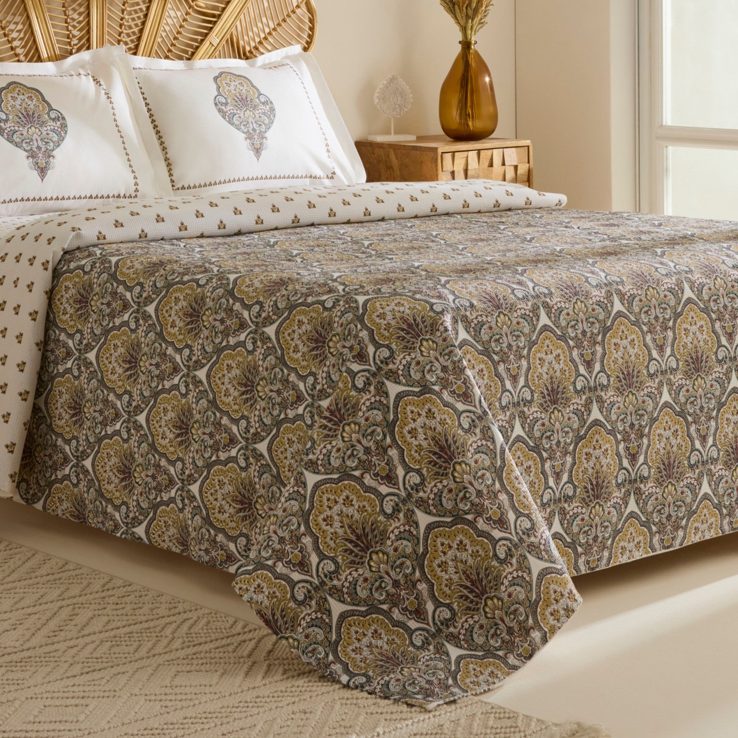 Karaca Home Cherly 100% Cotton Single Pique Set Mustard - MALLTURK