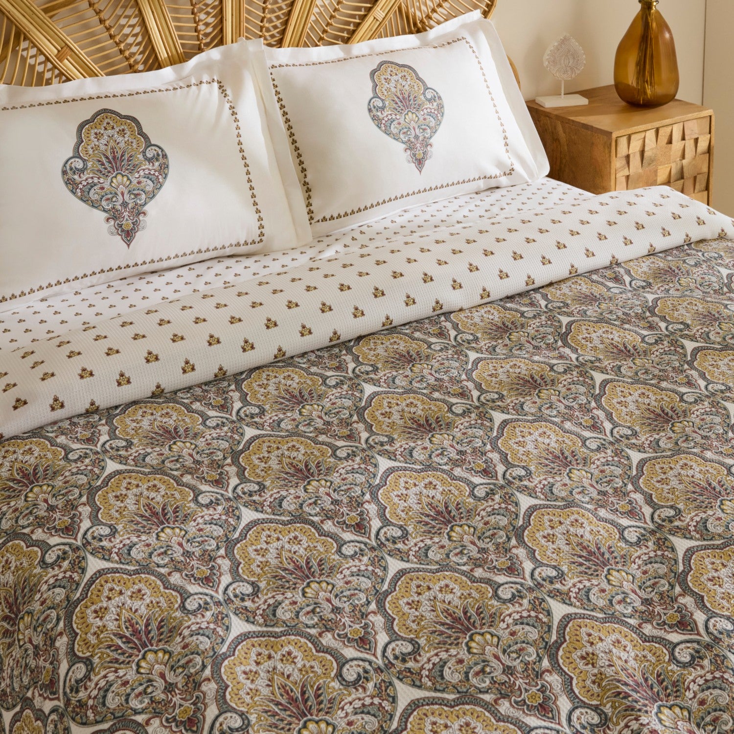 Karaca Home Cherly 100% Cotton Single Pique Set Mustard - MALLTURK