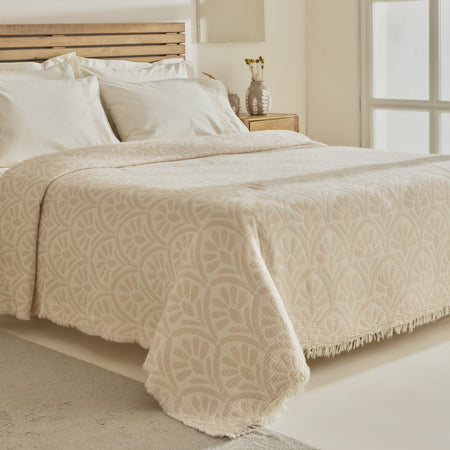 Karaca Home Shailyn Embroidered Muslin Double Bedspread Set Powder Pink - MALLTURK
