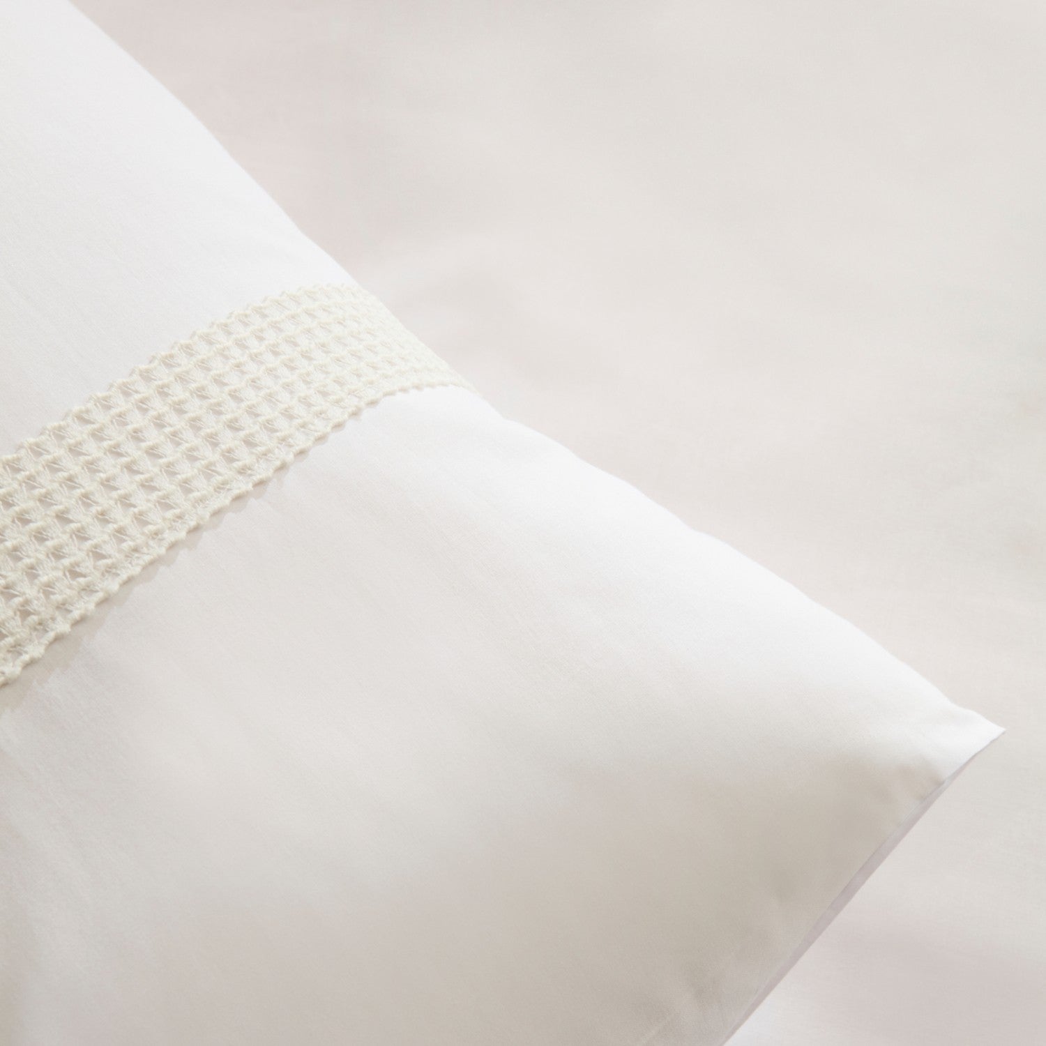 Karaca Home Cielo %100 Cotton Double Duvet Cover Set White - MALLTURK