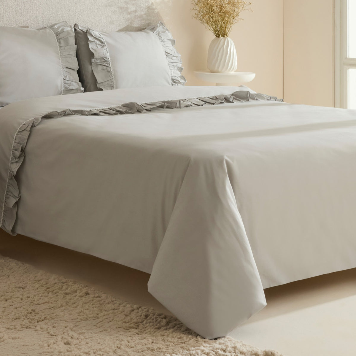Karaca Home Viento %100 Cotton Double Duvet Cover Set Gray - MALLTURK