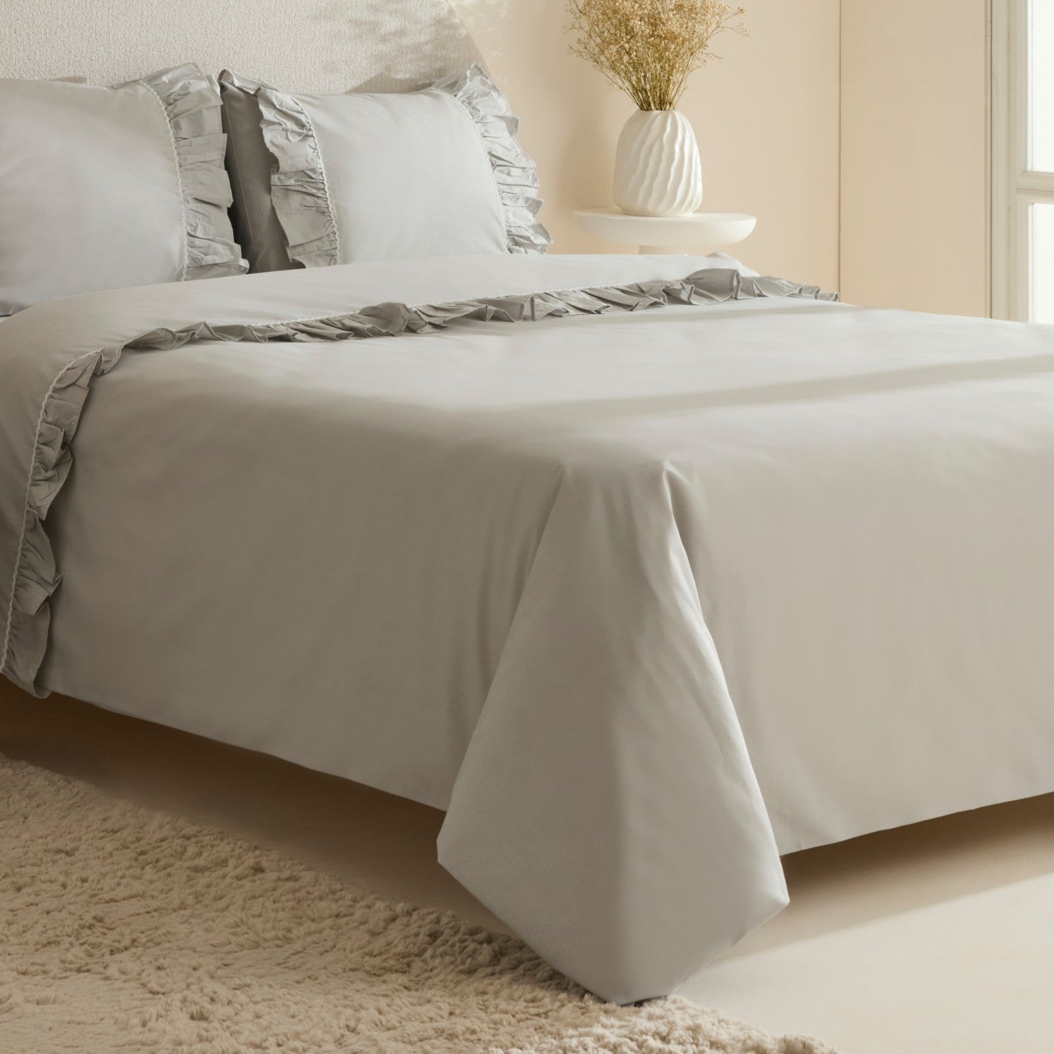 Karaca Home Viento %100 Cotton Double Duvet Cover Set Gray - MALLTURK