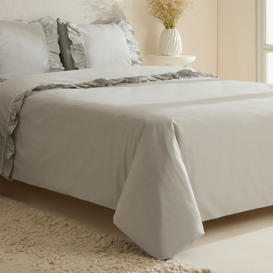 Karaca Home Viento %100 Cotton Double Duvet Cover Set Gray - MALLTURK