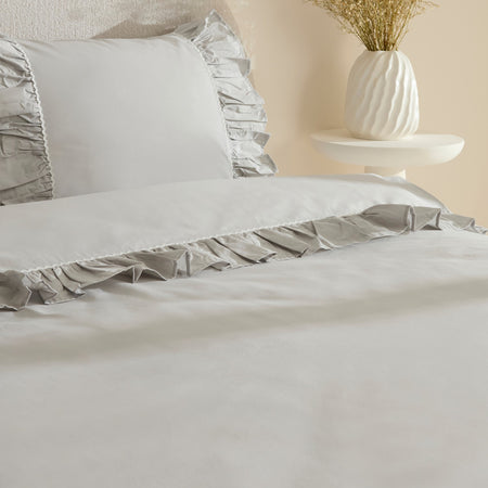 Karaca Home Viento %100 Cotton Double Duvet Cover Set Gray - MALLTURK