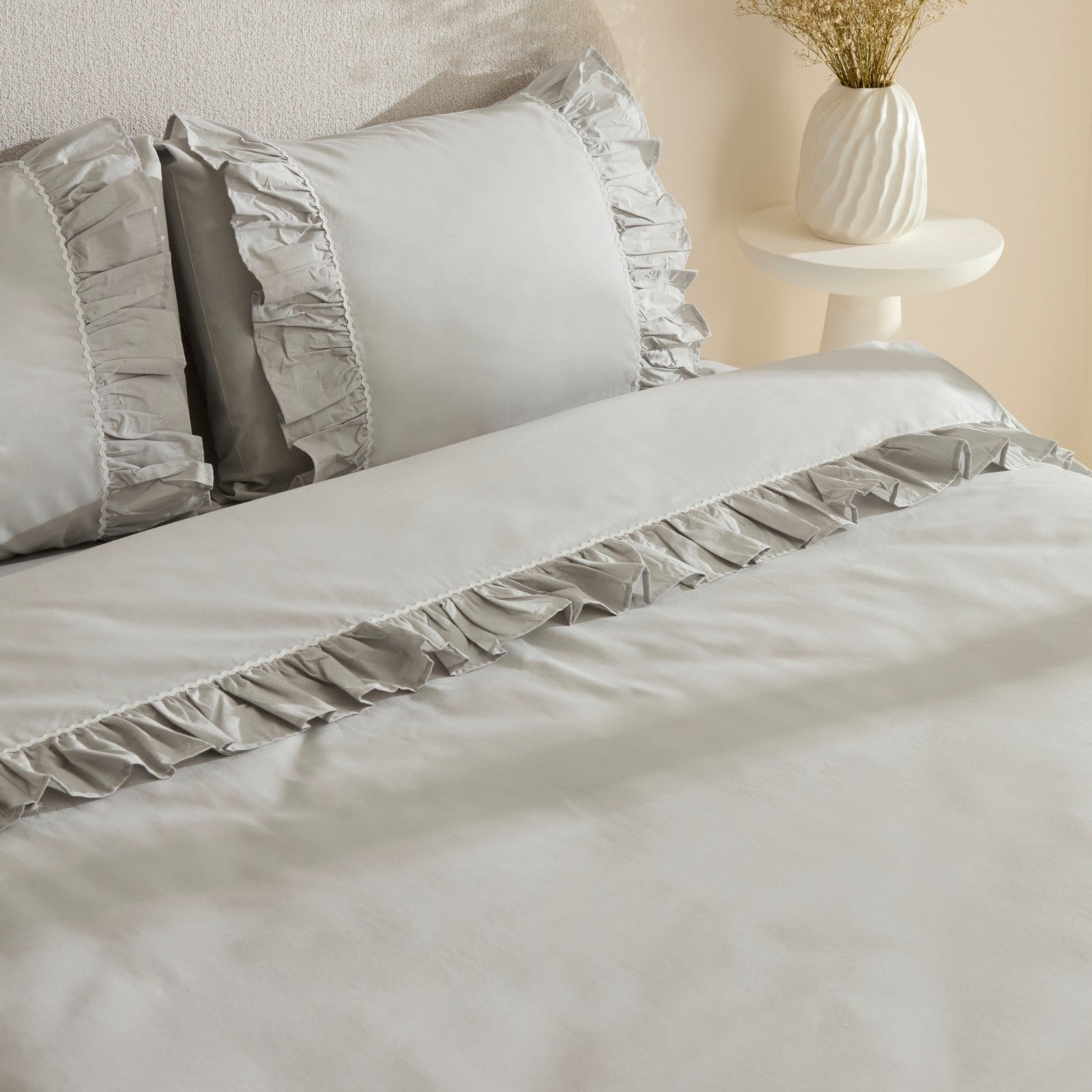 Karaca Home Viento %100 Cotton Double Duvet Cover Set Gray - MALLTURK
