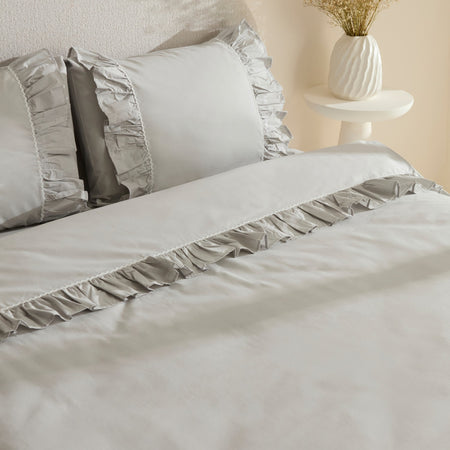Karaca Home Viento %100 Cotton Double Duvet Cover Set Gray - MALLTURK