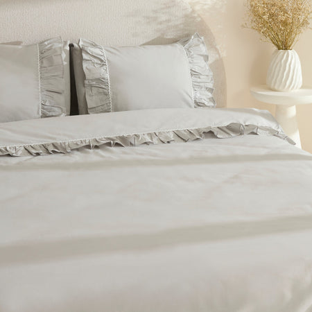 Karaca Home Viento %100 Cotton Double Duvet Cover Set Gray - MALLTURK