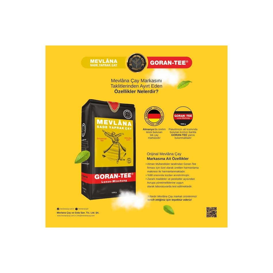 Mevlana Goran Tee 600 g bergamot flavored teapot tea bags Kalite and flavor Uretildi - MALLTURK